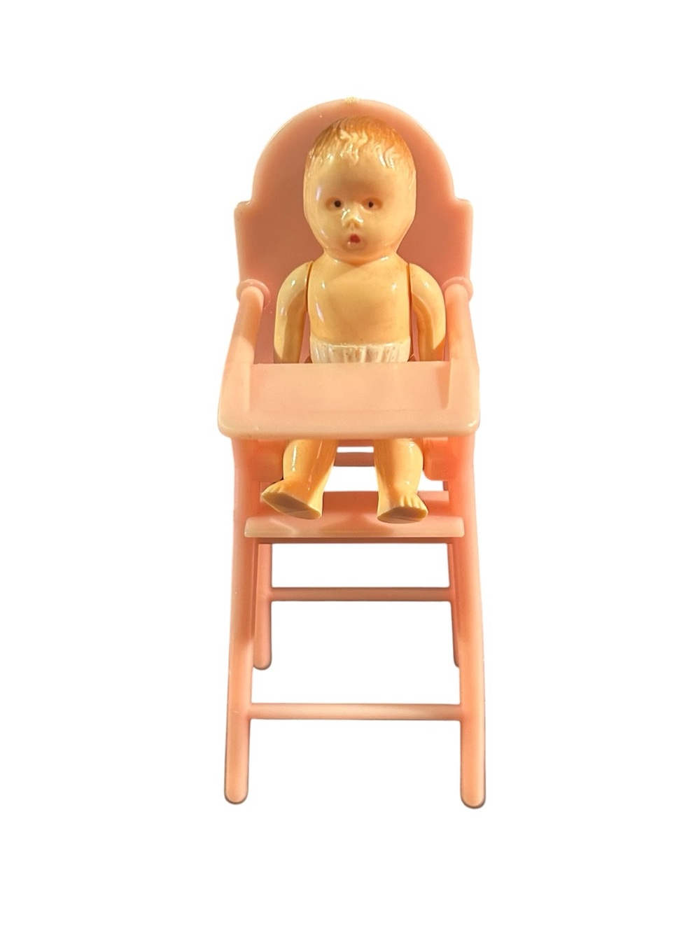 Vintage 1974 Mattel Baby Doll Pink High Chair Taiwan Barbie Furniture Set